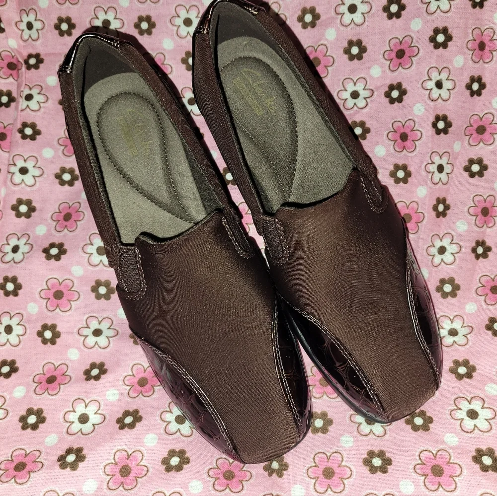 Clarks Gael Beam Casual Comfort Slip On Clog Size 6.5 Med 26104691 Brown Copper